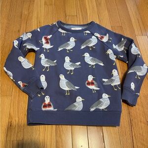 Mini Boden Navy Seagull Patterned Sweatshirt Cute Beach